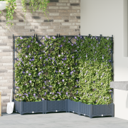 vidaXL Trädgårdskruk med trellis 5 st Grå 120x120x125.5 cm