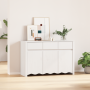 vidaXL Sideboard "DRAMMEN" Vit 114x43x75,5 cm Solid Trä Furu