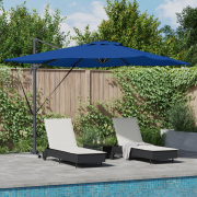 vidaXL Cantilever Roma Parasol med LED i azurblå – 286 x 285 x 270 cm,...