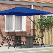 vidaXL Patio Parasoll Azurblå Aluminium, Polyester 3m Justerbara Armst...