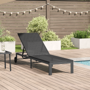 vidaXL Solstol med hjul Svart Poly Rattan