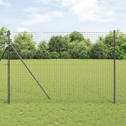 vidaXL Stängselstolpar 13 st Grå Ø32 mm 200 cm Galvaniserat Stål