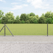 vidaXL Staketstolpar med Basplattor 7 st Ø32mm 70cm Galvaniserat Stål