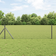 vidaXL Kedja Länk Stängsel Grå 0.8x10 m Stål