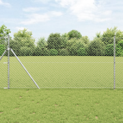 vidaXL Kedjeinhägnad 1.2x10 m Galvaniserat stål