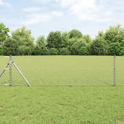 vidaXL kedjestängsel 0.6x25 m galvaniserat stål