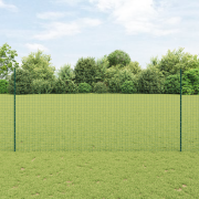 vidaXL Stängselstolpar 5 st U-Kanal Grön 160 cm Stål