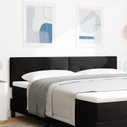 vidaXL Sänggavel Knappstoppad Svart 180 cm Sammet