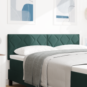 vidaXL Sänggavel i diamantblockdesign, mörkgrön, 144 cm i sammet