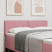 vidaXL rosa sammet sänggavel med diamantblock, 160 cm