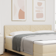 vidaXL Sänggavel Diamantblock Design Grädde 180 cm Tyg