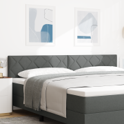 vidaXL Sänggavel Diamantblock Design Mörkgrå 200 cm Tyg