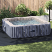 vidaXL Fyrkantigt poolöverdrag svart plast 396 x 396 cm hållbart