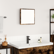 vidaXL LED Badrumsspegel Rökt Ek 40x8.5x37 cm