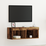 vidaXL TV-väggskåp med LED-lampor återvunnet trä 80x30x30 cm