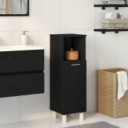 vidaXL Badrumsskåp svart ek 30x30x95 cm konstruerat trä