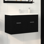 vidaXL Tvättställ för badrum svart ek 90x38,5x46 cm konstruerat trä
