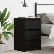 vidaXL Sängbord Svart Ek 40x35x62,5 cm Trä