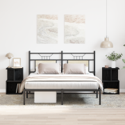 vidaXL Sängbord 2 st svart ek 35x35x55 cm konstruerat trä