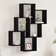 vidaXL Väggskåp Svart Ek 78x15x92 cm Ingenjörsträ