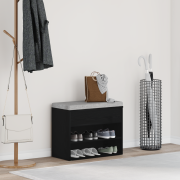 vidaXL Hallbänk svart ek 60x30x45 cm konstruerat trä