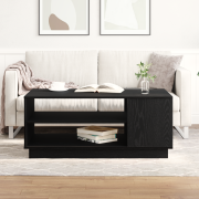 vidaXL Svart Ek Kaffeebord 102x55x43 cm Tillverkat av Konstruerat Trä