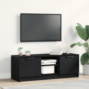 vidaXL TV-bänk svart ek 102x35x36,5 cm konstruerat trä
