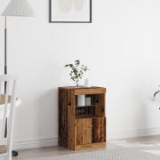 vidaXL Sideboard med LED-lampor återvunnet trä 41x37x67 cm
