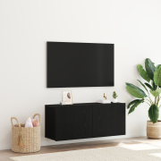 vidaXL TV-väggskåp svart ek 100x30x41 cm konstruerat trä