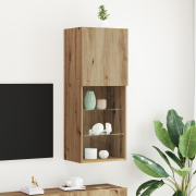 vidaXL TV-skåp med LED-lampor artisan ek 40,5x30x102 cm
