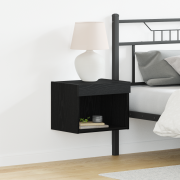 vidaXL Vägghylla med LED-lampor 2 st svart ek 40x30x30 cm