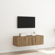vidaXL TV-väggskåp med LED-lampor artisan ek 100x35x31 cm