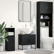 vidaXL Tvättställ för badrum svart ek 60x33x60 cm konstruerat trä