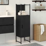 vidaXL Badrumsskåp svart ek 33x33x120,5 cm konstruerat trä