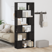 vidaXL Bokhylla svart ek 80x24x186 cm konstruerat trä
