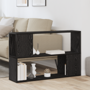 vidaXL Bokhylla Svart Ek 100x24x63 cm Byggd av trä