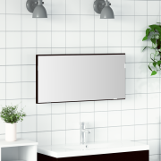 vidaXL Badrumsspegel med förvaringsskåp och LED svart ek 80x37 cm