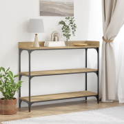 vidaXL Konsolbord artisan ek 100x30x80 cm konstruerat trä och stål