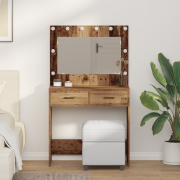 vidaXL Sminkbord Gammalt trä 78.5 x 41 x 135 cm Konstruerat trä