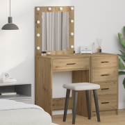 vidaXL Sminkbord med låda artisan ek 50 x 41 x 135 cm Konstruerat trä