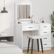 vidaXL Sminkbord med låda Vit 50 x 41 x 135 cm Konstruerat trä