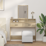 vidaXL Sminkbord med lådor sonoma-ek 100x41x140 cm