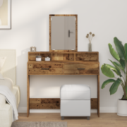 vidaXL Sminkbord med lådor återvunnet trä 100x41x140 cm