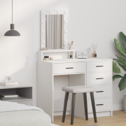 vidaXL Smyckebord med låda Vit 50 x 41 x 140 cm Konstruerat trä