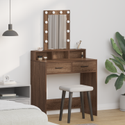 vidaXL Smyckebord med låda Brun 79 x 41 x 140 cm Konstruerat trä