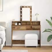 vidaXL Smyckebord med låda Brun 100 x 41 x 140 cm Konstruerat trä