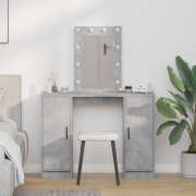 vidaXL Smyckebord med dörr Ljusgrå 102 x 33 x 135 cm Konstruerat trä