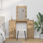 vidaXL Smyckebord med lagring Brun 102 x 33 x 135 cm Konstruerat trä
