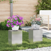 vidaXL Planteringslåda för utomhusbruk 2 st 24x24x35 cm rostfritt stål
