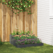 vidaXL Planteringslåda för utomhus 3-skikt 90x90x35 cm antracit stål
